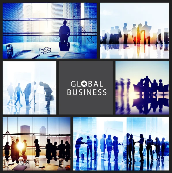 Global affärsmän, handslag, möte och kommunikation — Stockfoto