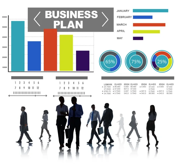 Plan de negocios, gráficos, estrategia de lluvia de ideas —  Fotos de Stock