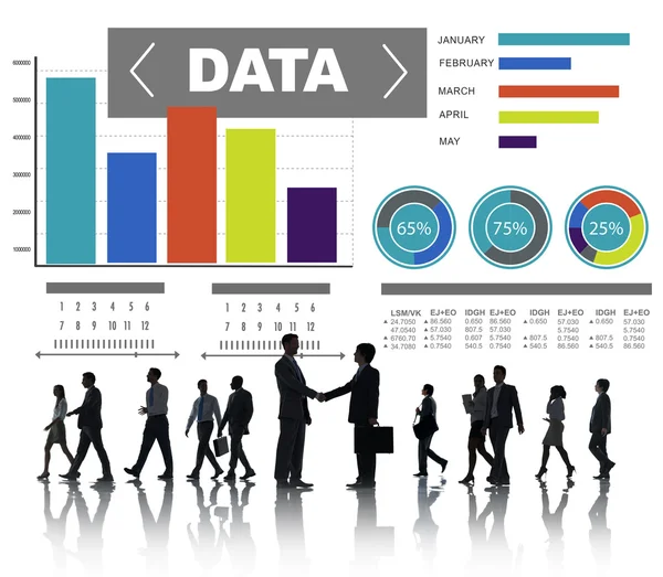 Gegevensanalyse, grafieken prestaties patronen en statistieken — Stockfoto