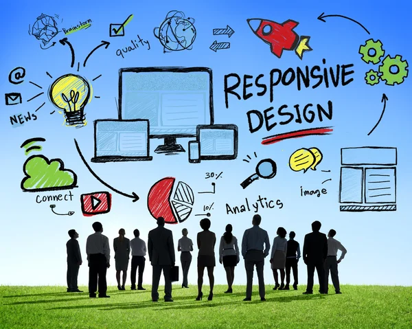 Design responsivo, Negócios Online na Internet — Fotografia de Stock