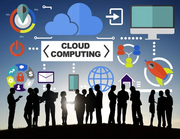 Business People and Cloud Computing Concept — Stock Photo, Image