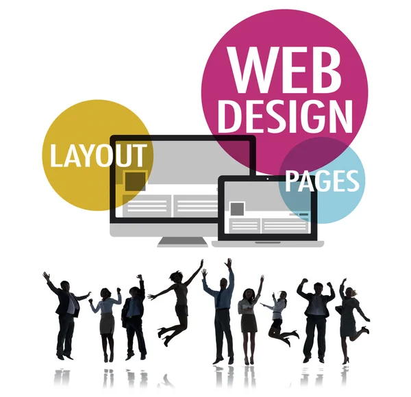 Az emberek és a web design koncepció — Stock Fotó