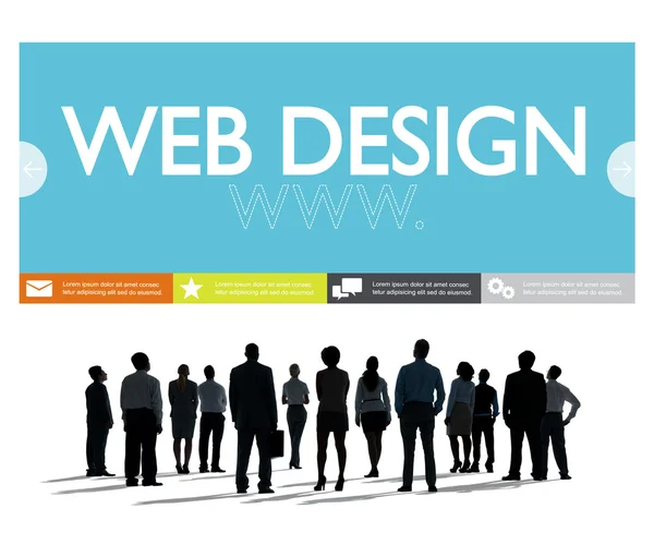 Pessoas diversas e Web Design — Fotografia de Stock