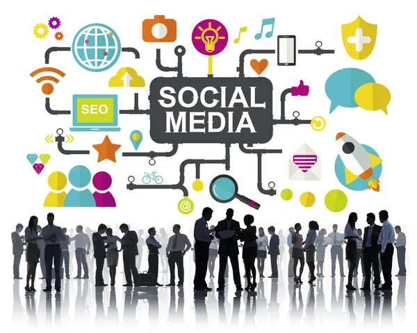 Sociální média sociální sítě připojení globální koncepce — Stock fotografie