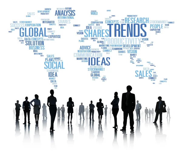Tendências, Mapa Mundial, Marketing e Idéias — Fotografia de Stock