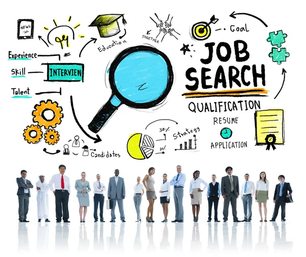 Mensen uit het bedrijfsleven, discussie, aspiratie en Job Search — Stockfoto