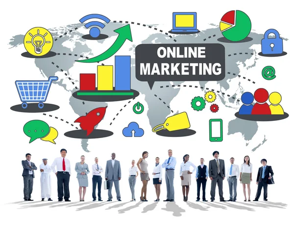 Ludzie i online marketing — Zdjęcie stockowe