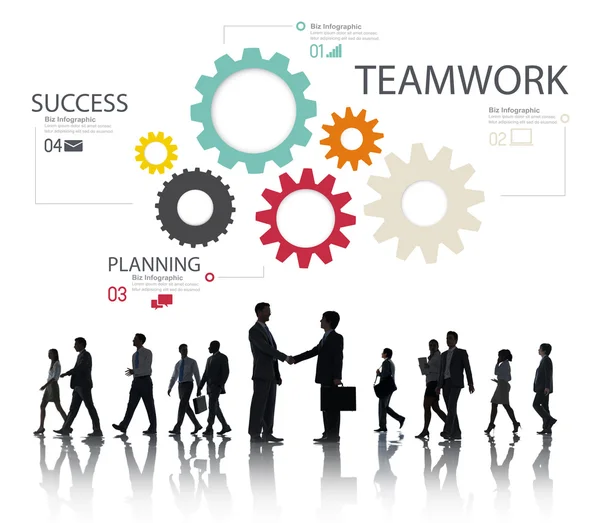 Travail d'équipe, groupe "engins", partenariat et coopération — Photo