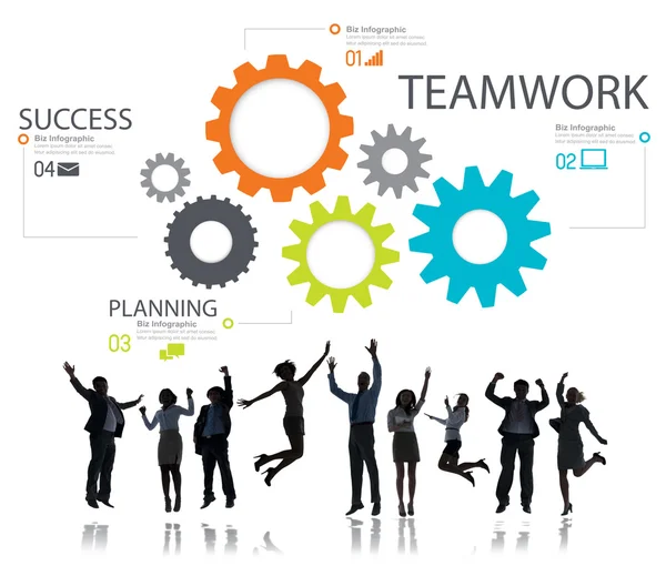 Teamwork, Group of Gear, Partnership and Cooperation — Stock Photo, Image