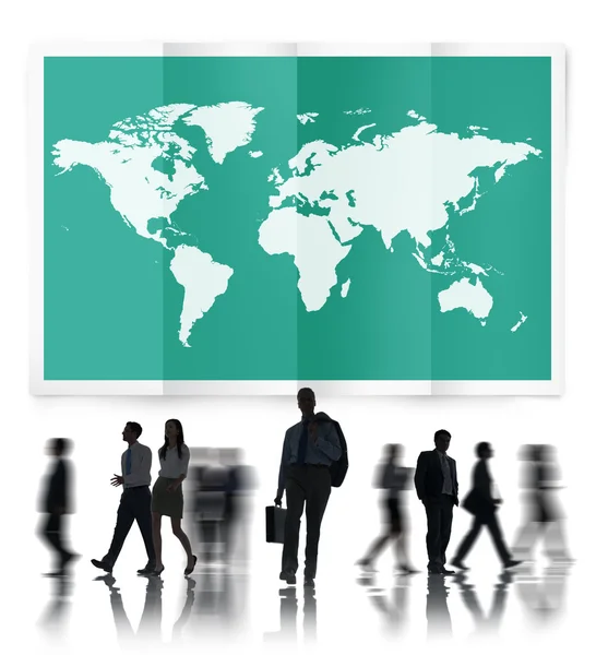 Persone diverse e World Global Business — Foto Stock