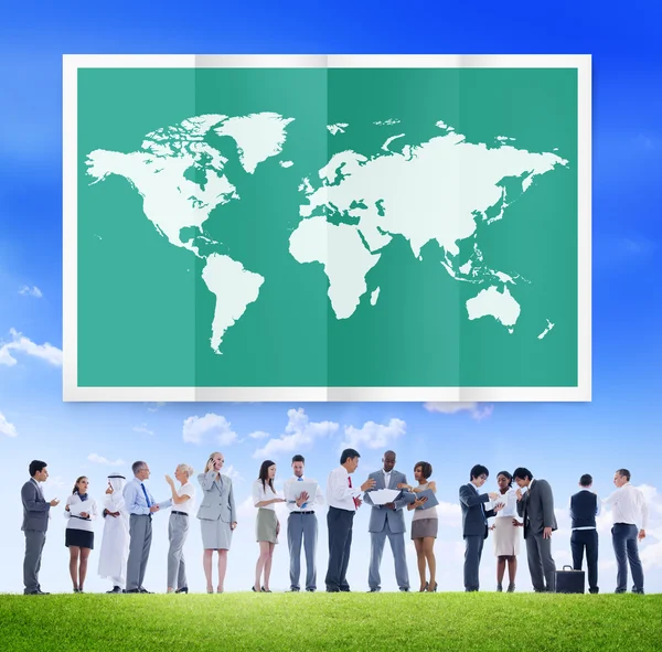 Persone diverse e World Global Business — Foto Stock