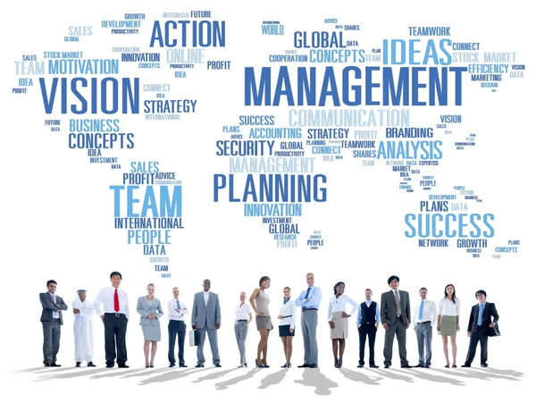 Global Management,Training, Vision, World Map — Stock Photo, Image