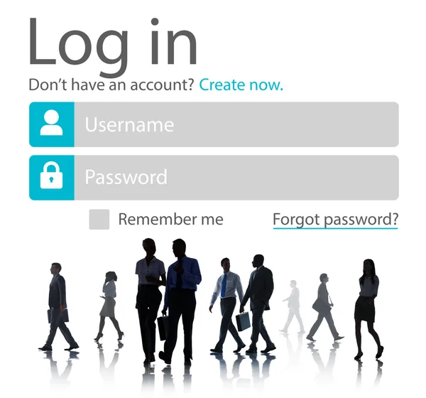 Iş insanlar ve oturum açma güvenlik kavramı — Stok fotoğraf