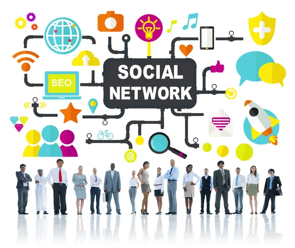 Social Media, Social Networking, Connessione — Foto Stock