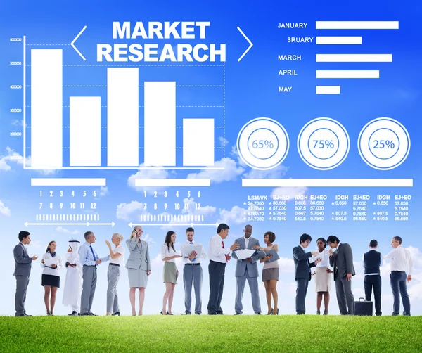 Penelitian Penelitian Pasar, Persentase Bisnis, Penelitian Strategi Pemasaran — Stok Foto