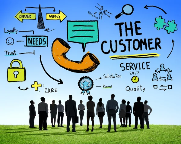 Pessoas e o conceito de serviço ao cliente — Fotografia de Stock