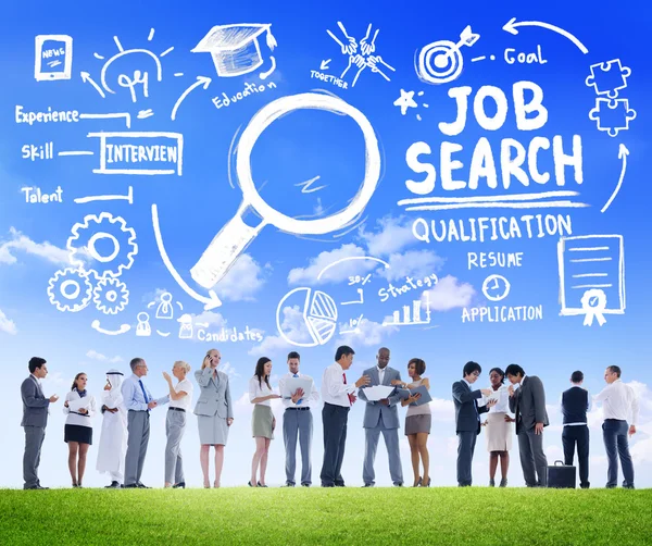 Mensen uit het bedrijfsleven, discussie, aspiratie en Job Search — Stockfoto