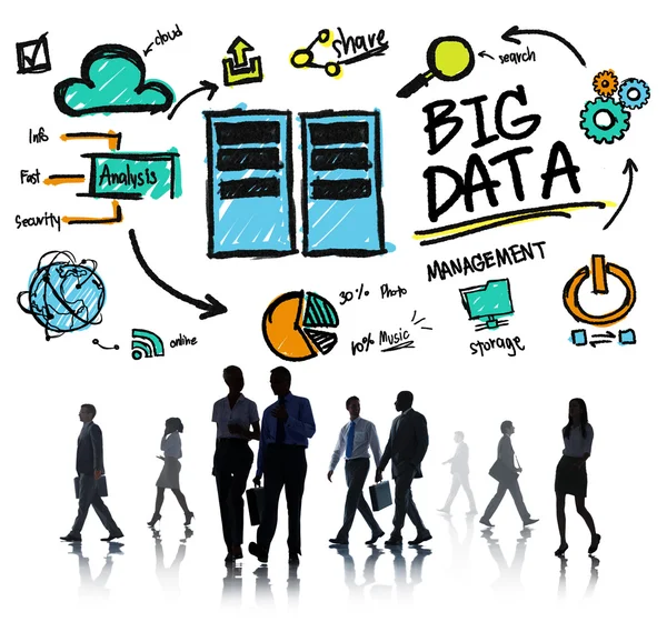 Människor, Big Data, diskussion affärskommunikation — Stockfoto