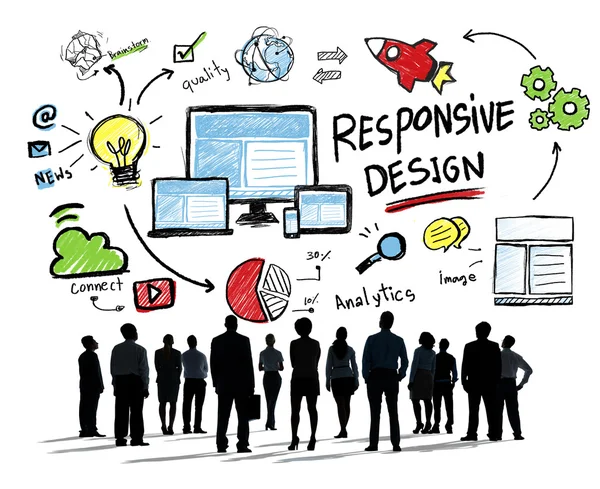 Design responsivo, Aspiração de negócios online na Internet — Fotografia de Stock