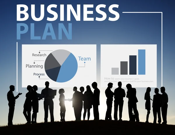 Diverse people and Business Plan — Stock Photo, Image