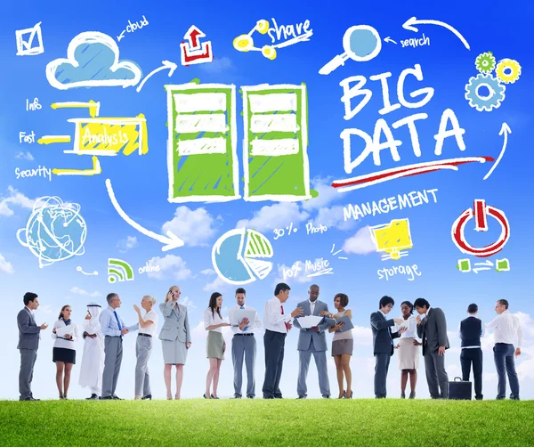 Diversité des gens d'affaires, Big Data Share — Photo