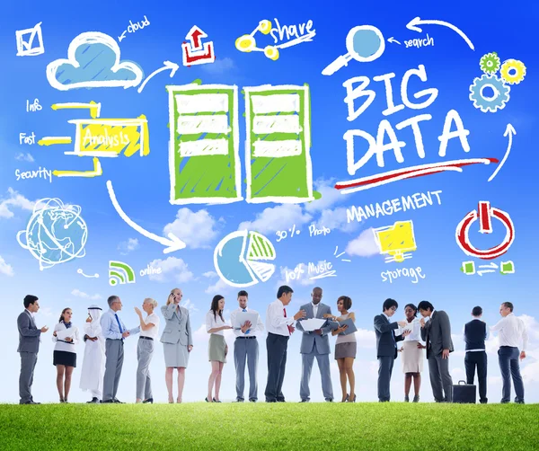 Diversidad de la gente de negocios, Big Data Share — Foto de Stock