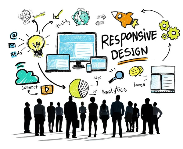 Responsive Design, Internet Online Business Aspiration — Stockfoto