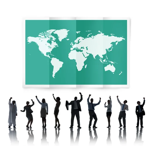 Diverse people and World Global Business — Stock Photo, Image