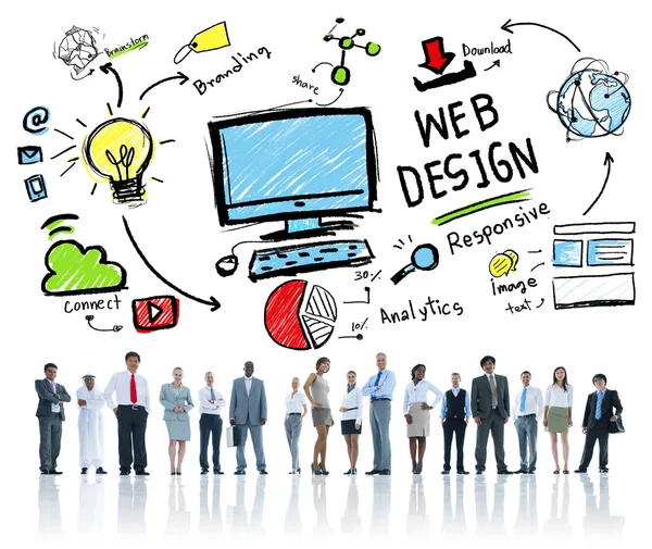 Pessoas de negócios e conceito de Webdesign — Fotografia de Stock