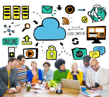 İnsanlar bilgisayar beyin fırtınası bulut