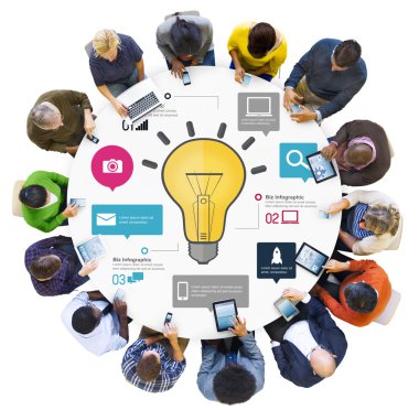 fikirler ilham yaratıcılık BIZ Infographic İnovasyon kavramı 