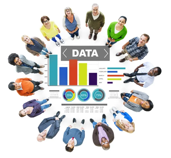 People and Data Analytics Charts Konsep — Stok Foto