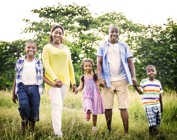 Happy African Family during Holiday Vacation — Stock Photo, Image