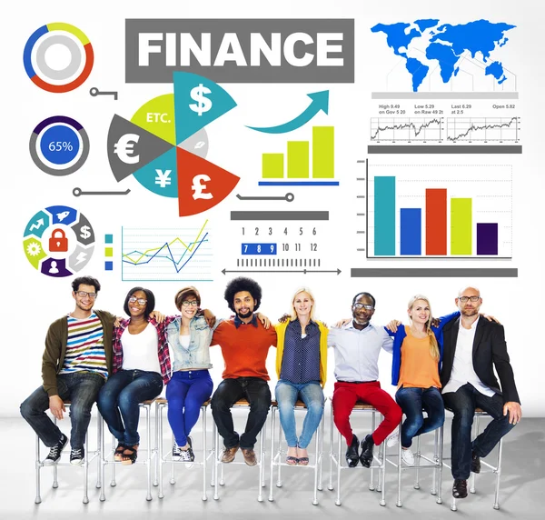 People and Finance bar graphs — Stock Photo, Image