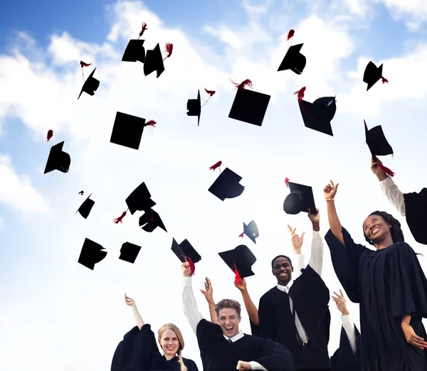 Celebração dos Estudantes Graduação, Conceito de Educação — Fotografia de Stock