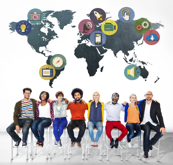 Global Media Social Media International Connection Concept — Stock Photo, Image