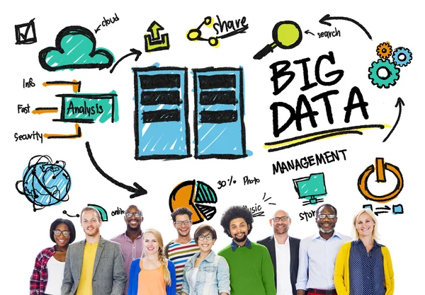 Diversité des personnes et concept de Big Data — Photo