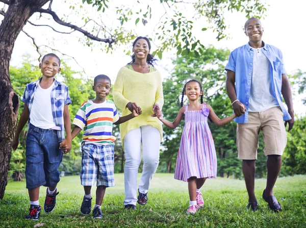Happy African Family in the park — Stock Photo, Image