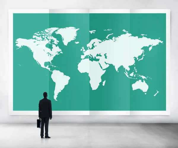 Globális üzleti világ és a globalizáció koncepciója — Stock Fotó
