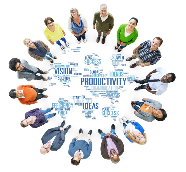 Csoport az emberek és a termelékenység koncepció — Stock Fotó