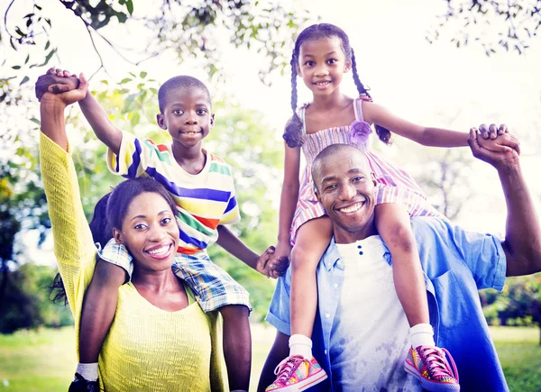 Happy African family having fun — Stock Photo, Image