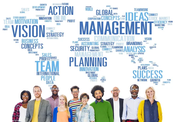 Diverse people and Global Management — Stock Photo, Image