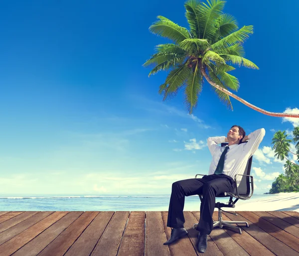 Businessman at Beach, Relaxation Concept