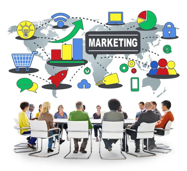 Diversas personas y Marketing Global Concept — Foto de Stock