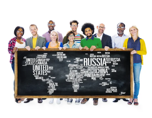 Ρωσία Παγκόσμια Διεθνείς Χώρες Παγκοσμιοποίηση Έννοια — Φωτογραφία Αρχείου