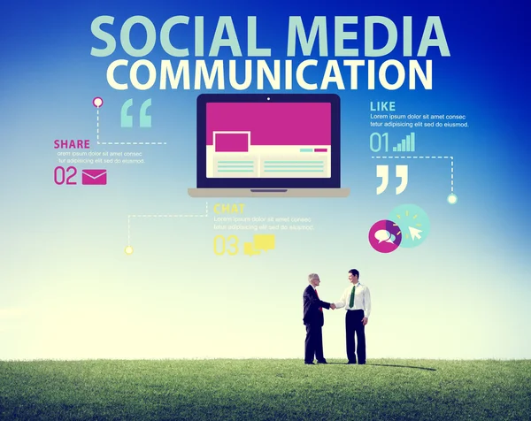 Zwei Geschäftsleute und soziale Medien — Stockfoto