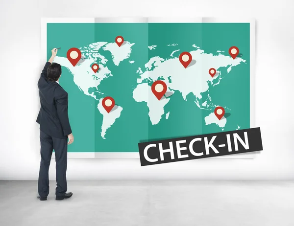 Empresario y Check In Travel — Foto de Stock