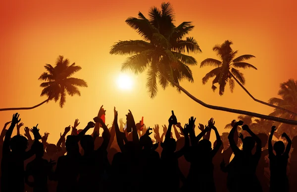 Fans beim Sommerfest Musik tanzen Konzert — Stockfoto