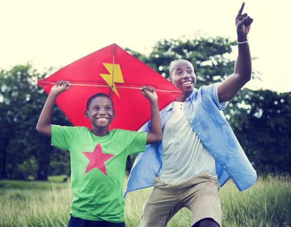 Happy African father and son — Stock Photo, Image