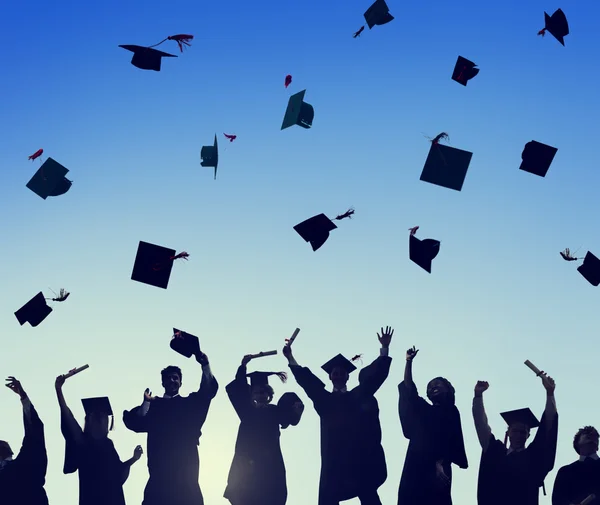 Celebração dos Estudantes Graduação, Conceito de Educação — Fotografia de Stock